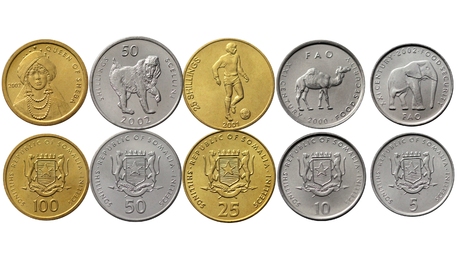 Somalia 5 Coins Set FAO 2000 - 2002 UNC