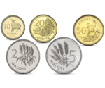 Lesotho 5 Coins Set 10, 20, 50 Lisente 2, 5 Maloti UNC