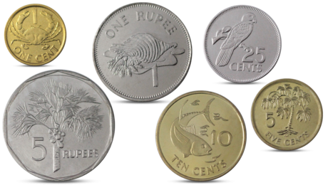 Seychelles 6 Coins Set 1 Cent - 5 Rupees UNC
