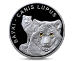 Belarus Wolves 20 Ruble Silver 2007 Swarovski Crystals