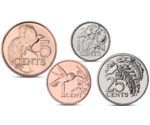 Trinidad and Tobago 4 Coins Set 1, 5, 10, 25 Cents Bird UNC