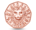 Austria 5 Euro New Year Coin Lion 2018 UNC