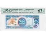 Trinidad & Tobago 100 Dollars Commemorative 2009 PMG 67