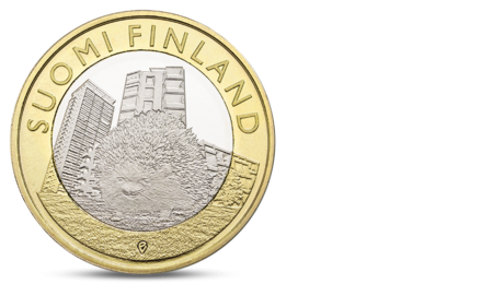 Finland 5 Euro Animals of the Provinces - Uusimaa Hedgehog 2015