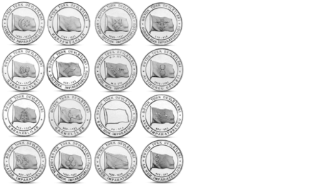 Turkey 1 Kurus 16 Coins Set The Great Turkish Nations 2015 UNC