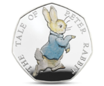 UK Great Britain 50 Penny Peter Rabbit Silver 2017 PROOF