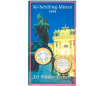 Austria 50 Schilling EU Chairmanship Bimetallic 1998 UNC