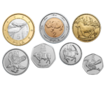 Botsawana 7 Coins Set 5 10 25 50 Thebe 1 2 5 Pula Bimetal 2013 2016 UNC