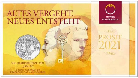 Austria 5 Euro Silver New Year Coin Janus 2021