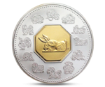CANADA 15 DOLLARS LUNAR YEAR OF RABBIT BIMETALL SILVER GOLD 1999