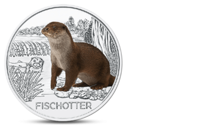Austria 3 Euro Colourful Creatures Otter Fish Fauna 2019