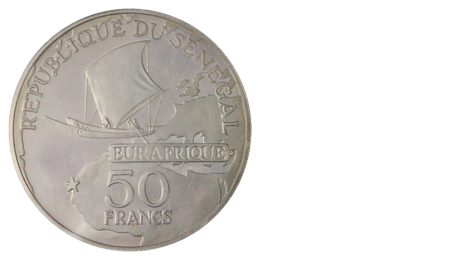 Senegal 50 Francs 25th Year of EURAFRIQUE 1975 PROOF