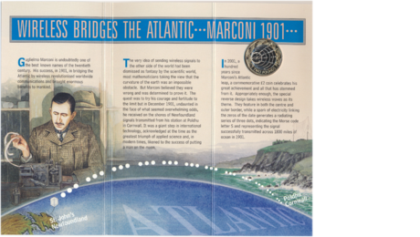 UK Great Britain Wireless Bridges the Atlantic Marconi 2 Pounds 2001