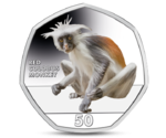 Gibraltar 50 Pence Red Colobus Monkey Coloured 2018