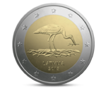 Latvia 2 Euro Stork 2015 UNC