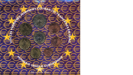 France Official First Euro Set 2002 in Folder