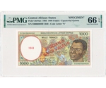 Central African States 1000 Francs 1993 PMG 66