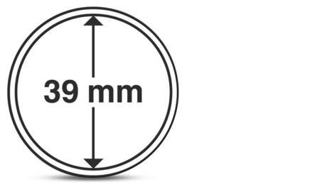 Round Coin Capsules Diameter 39 mm Pack of 10 Pcs