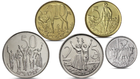 Ethiopia Currency 5 Coins Set MIX UNC