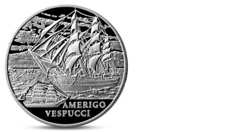 Belarus 20 Ruble Ship - Amerigo Vespucci Silver 2010