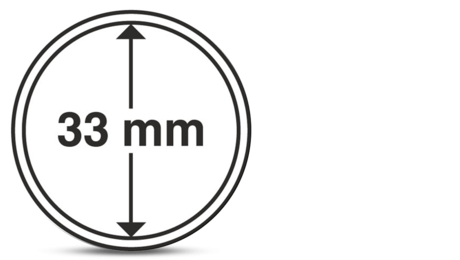 Round Coin Capsules Diameter 33 mm Pack of 10 Pcs