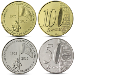 Angola Set 50 and 100 Kwanzas "40th Anniversary of Independence" 2015 UNC