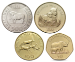Tanzania 4 Coins Set Animals Lion Rhino Buffalo 2014 2015 UNC